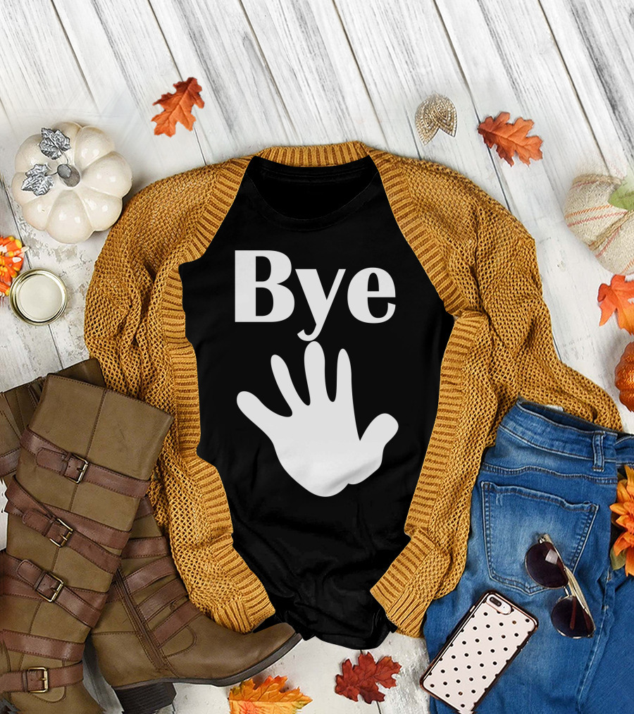 Bye White Handprint T-Shirt