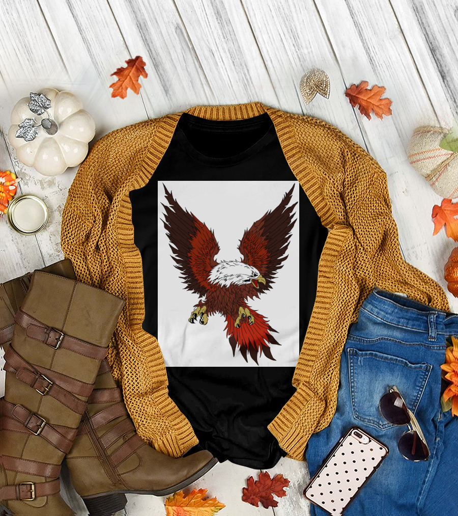 Eagles Bald Eagle Soaring Wings Outstretched T-Shirt