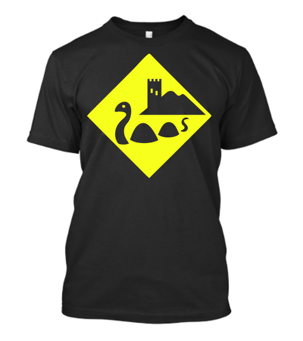 Nessie Scotland Loch Ness Warning Sign Castle T-Shirt
