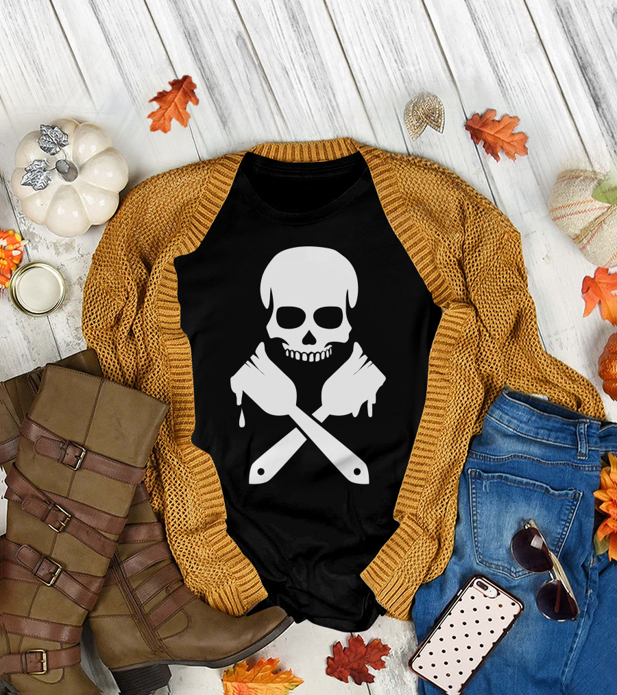 Painter Skull Crossed Brushes T-Shirt