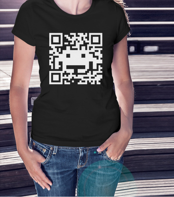 Space Alien QR Code Invader T-Shirt