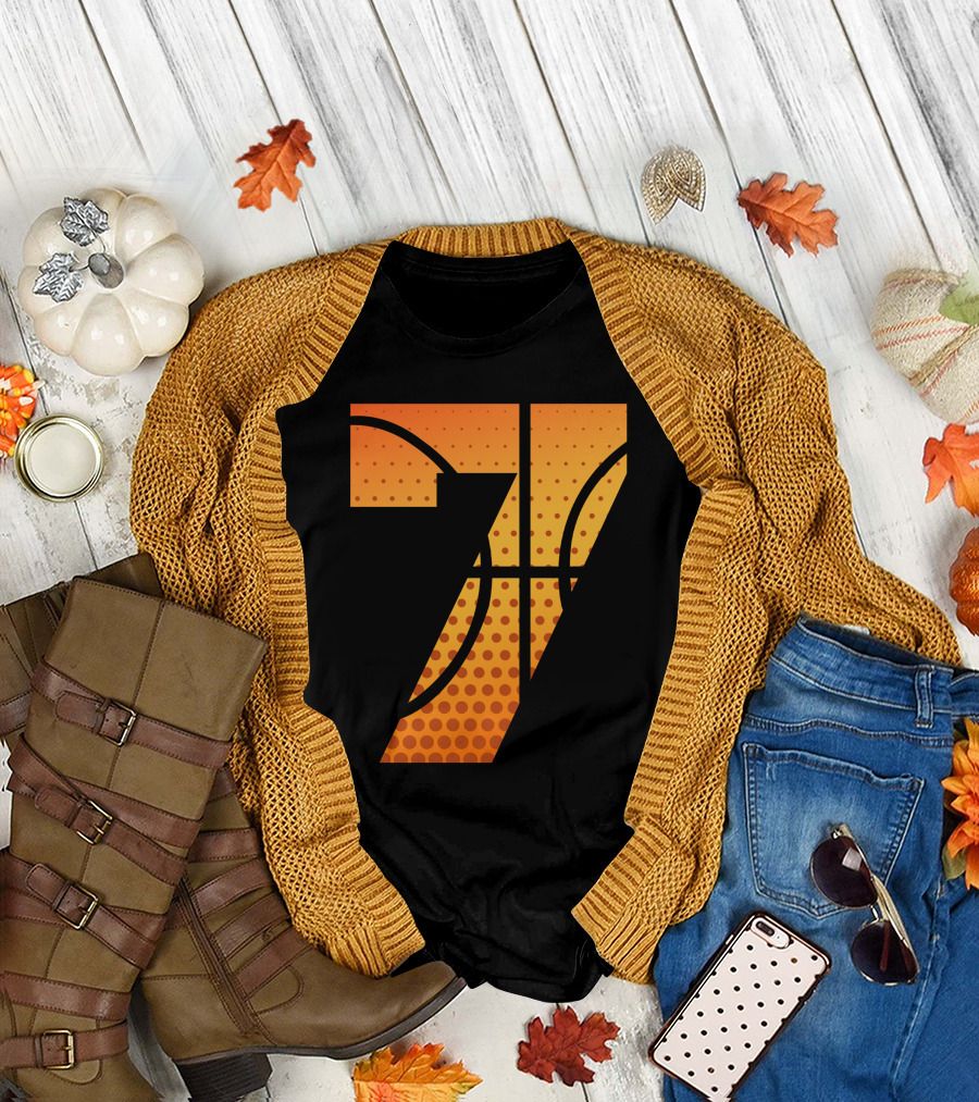 Basketball Seven Graphic Number T-Shirt