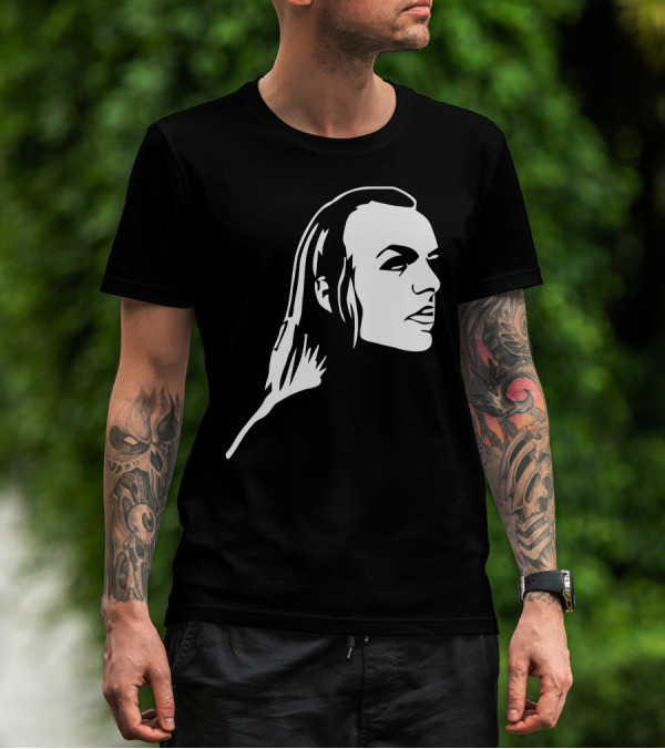 Brian Eno Minimalist Black And White Profile T-Shirt
