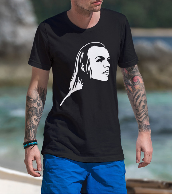Brian Eno Minimalist Black And White Profile T-Shirt