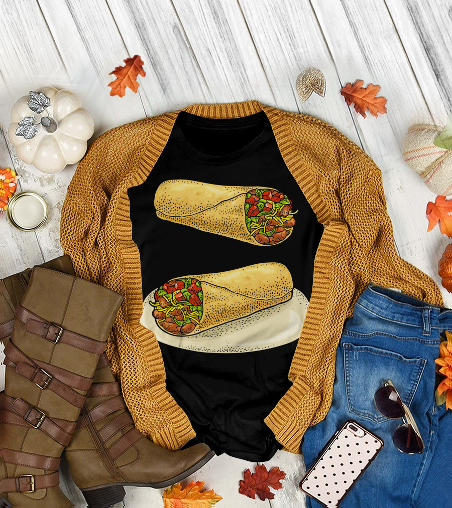 Burrito Mexican Traditional Food Savory Wrap Filling Dish T-Shirt