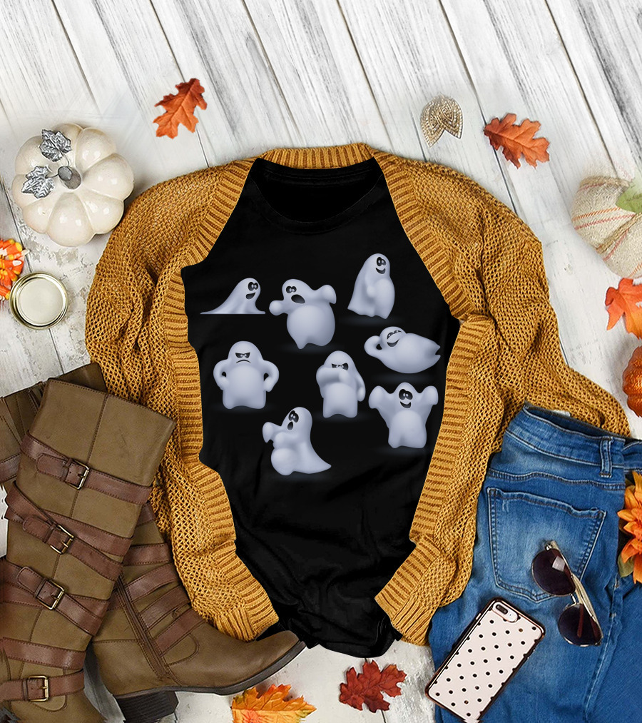 Ghostly Casts Playful Spirits Expressions T-Shirt