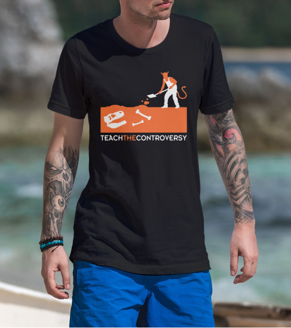 Teach The Controversy Devil Burying Dinosaur Bones T-Shirt