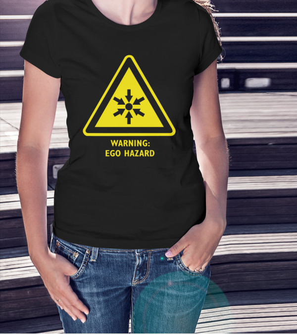 Warning Ego Hazard Sign Yellow Triangle Arrows T-Shirt