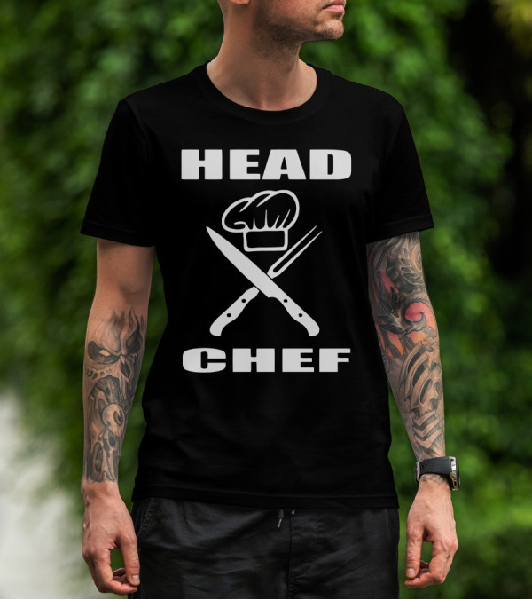 HEAD CHEF Knife Fork Hat T-Shirt