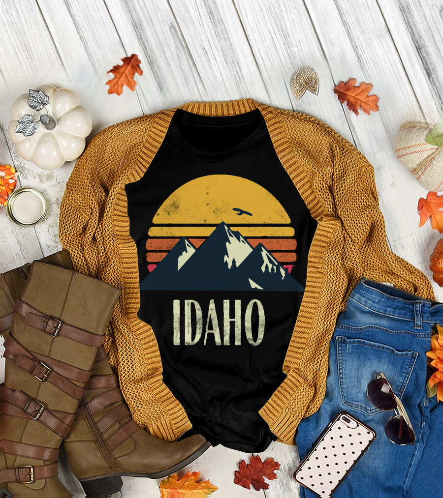 Idaho Mountains Sunset Bird T-Shirt