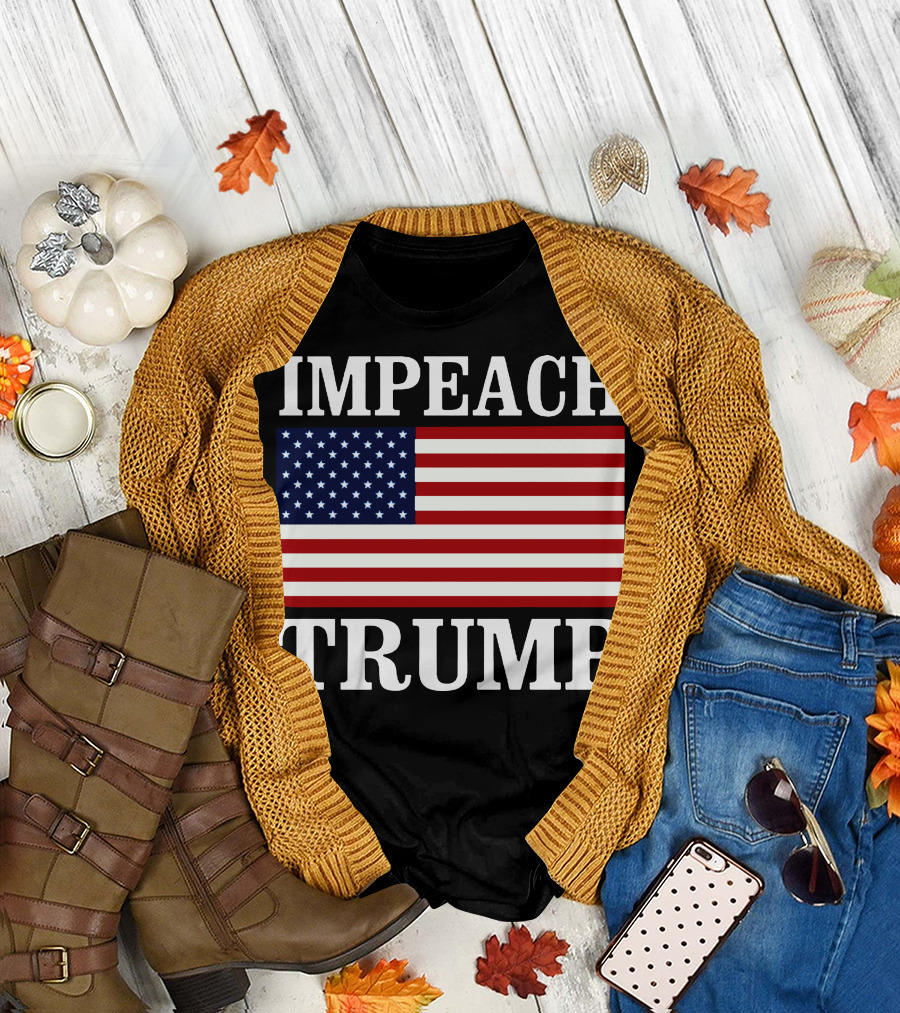 Impeach Trump American Flag T-Shirt