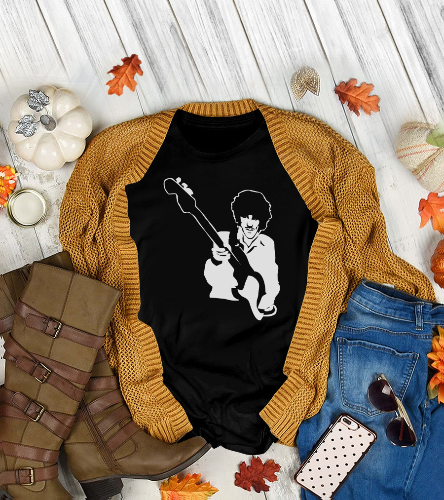Phil Lynott Bass Guitar Iconic Rock T-Shirt
