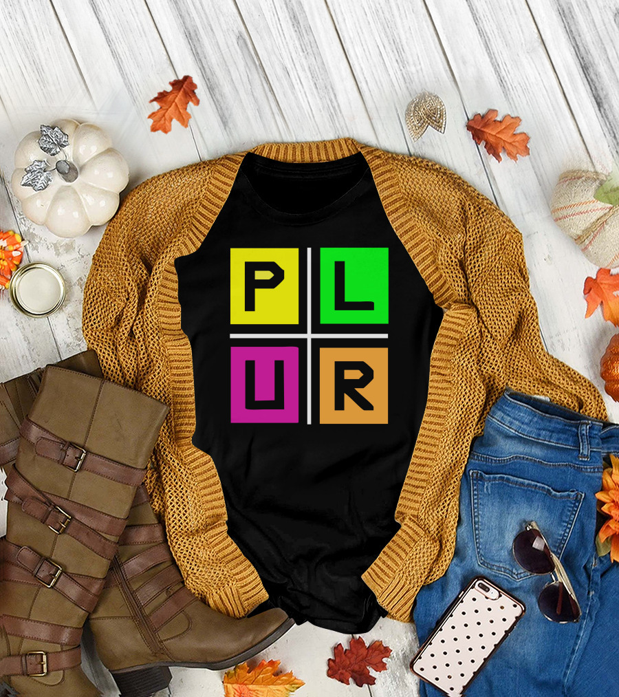 PLUR Bright Color Block T-Shirt