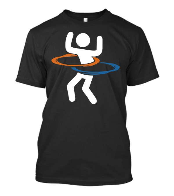 Portal Hula Hooping Orange And Blue Portals Stick Figure T-Shirt