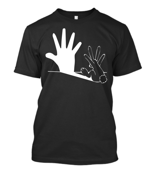 Shadow Puppet Rabbit Hand Gesture Shadow Play T-Shirt