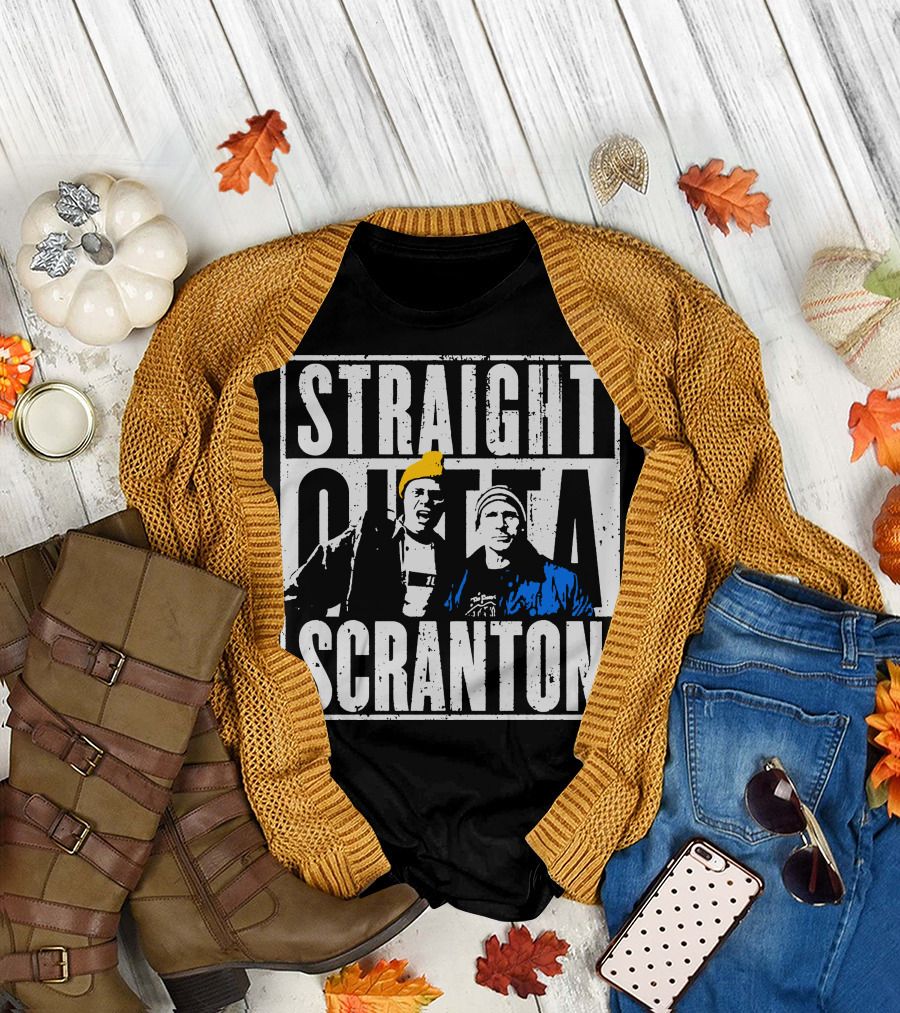 Straight Outta Scranton Michael Dwight Beanies T-Shirt