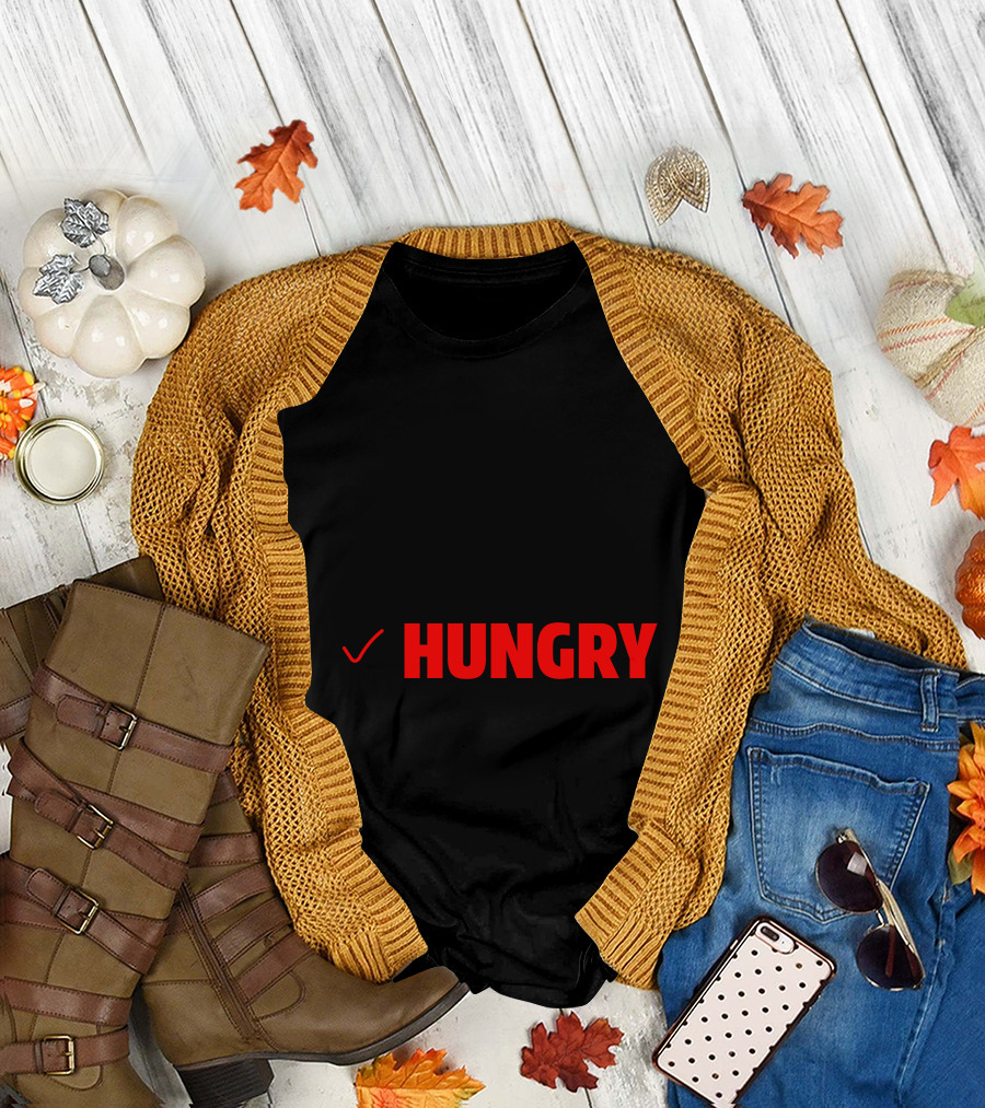 Single Taken Hungryy Checked T-Shirt
