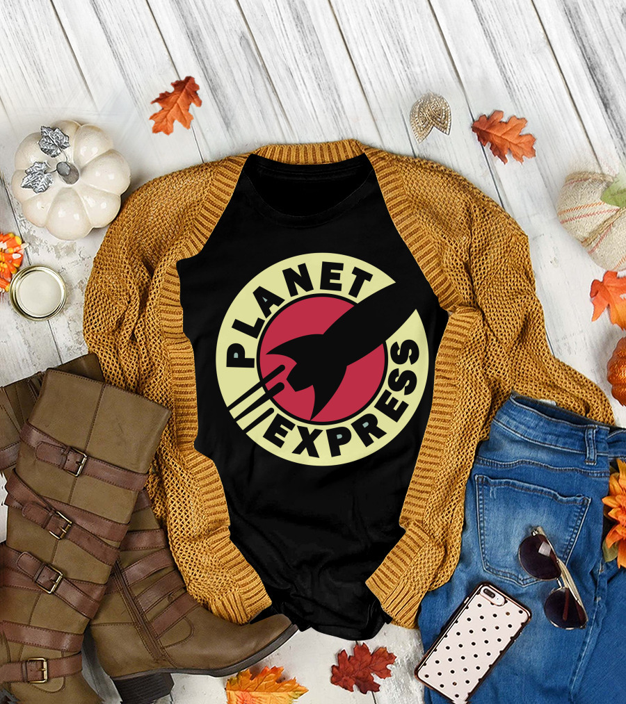 Planet Express Cartoon Spaceship Emblem T-Shirt