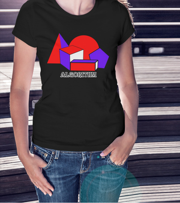 Algorithm Geometric Shapes Cube Triangle Circle Pentagon T-Shirt