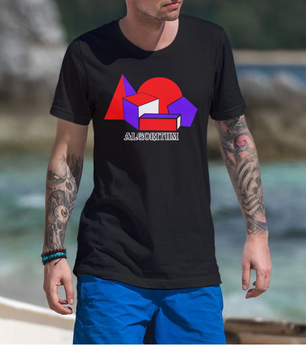 Algorithm Geometric Shapes Cube Triangle Circle Pentagon T-Shirt