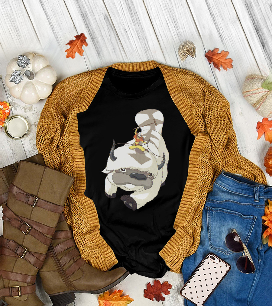 Avatar Aang Riding Appa Sky Bison T-Shirt