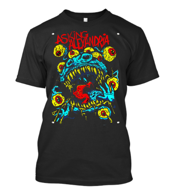 Asking Alexandria Red-Eyed Monster With Teeth And Floating Eyeballs T-Shirt