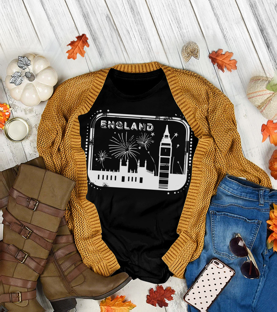 England Big Ben Fireworks T-Shirt