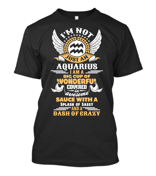 I'm Not Just An Aquarius Big Cup Of Wonderful Covered In Awesome Sauce With A Splash Of Sassy And A Dash Of Crazy T-Shirt