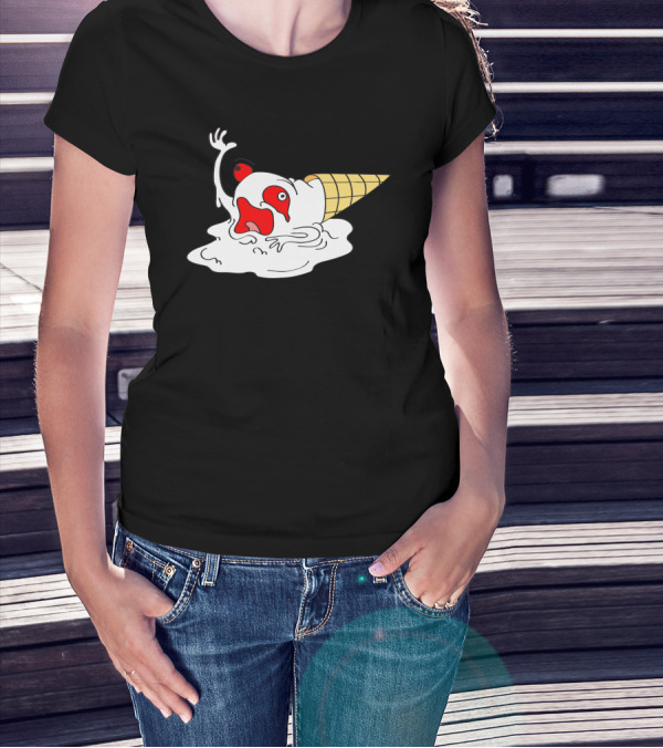Ice Cream Meltdown Faces Humanity With Comic Despair T-Shirt