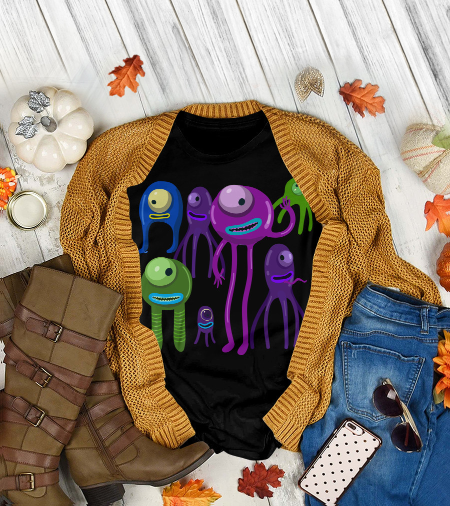 Colorful One Eye Monster Group T-Shirt