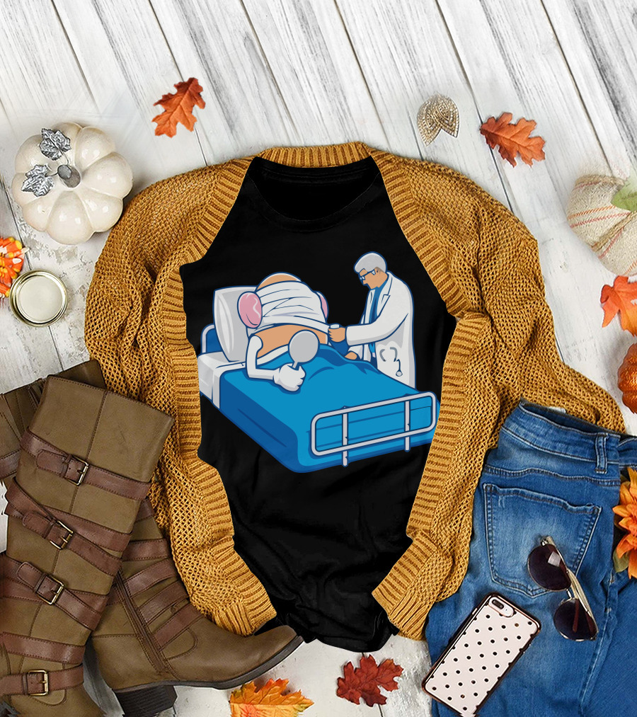 Patient Recovery Humor with Doctor and Iconic Potato Character T-Shirt