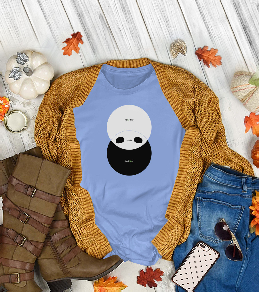 Bearly Significant Polar Bear Panda Black Bear Venn Diagram T-Shirt