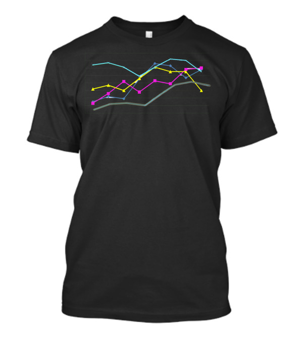 Grafic Colorful Line Graph Chart T-Shirt
