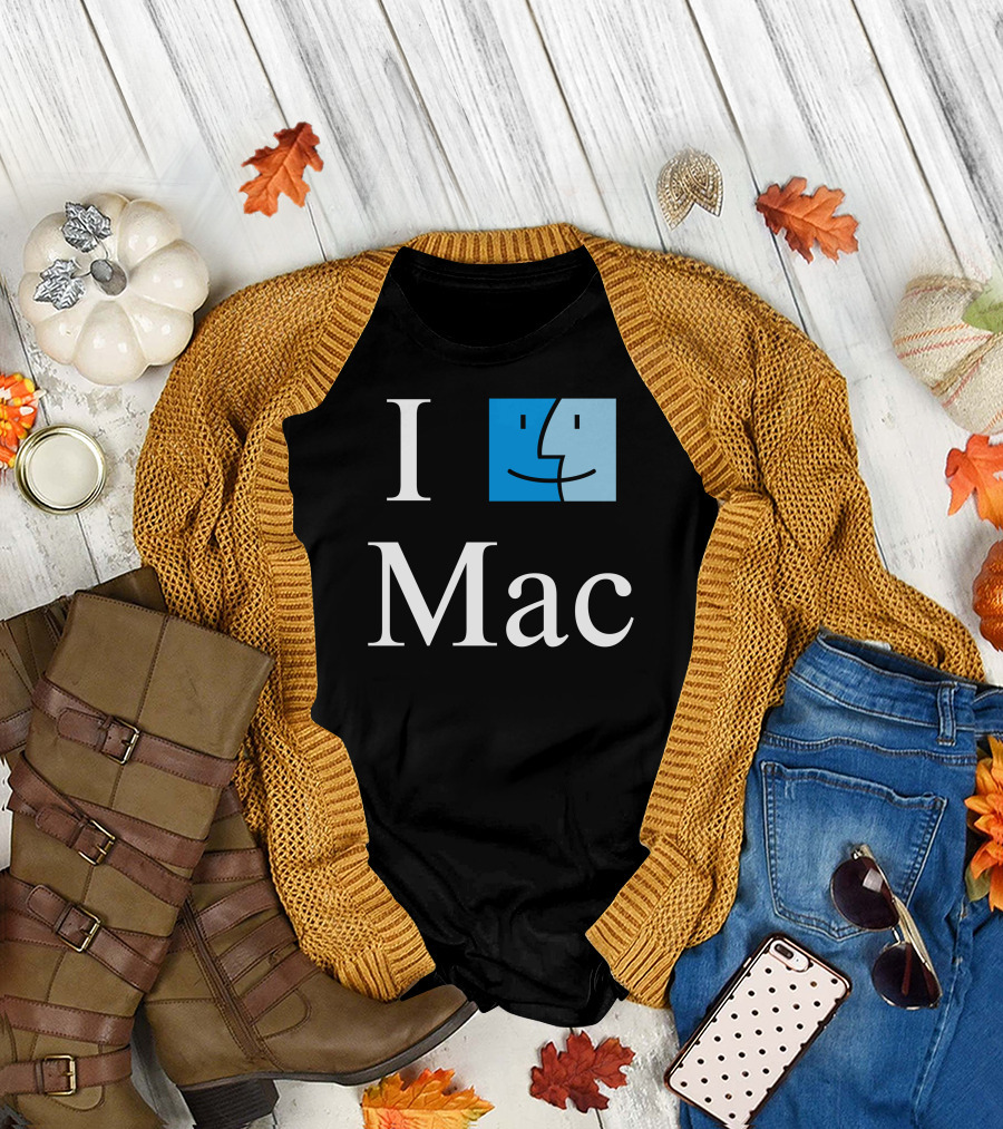 I Love Mac Finder Face T-Shirt