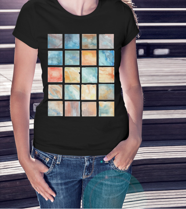 Notes From Monet Watercolor Squares Collection T-Shirt