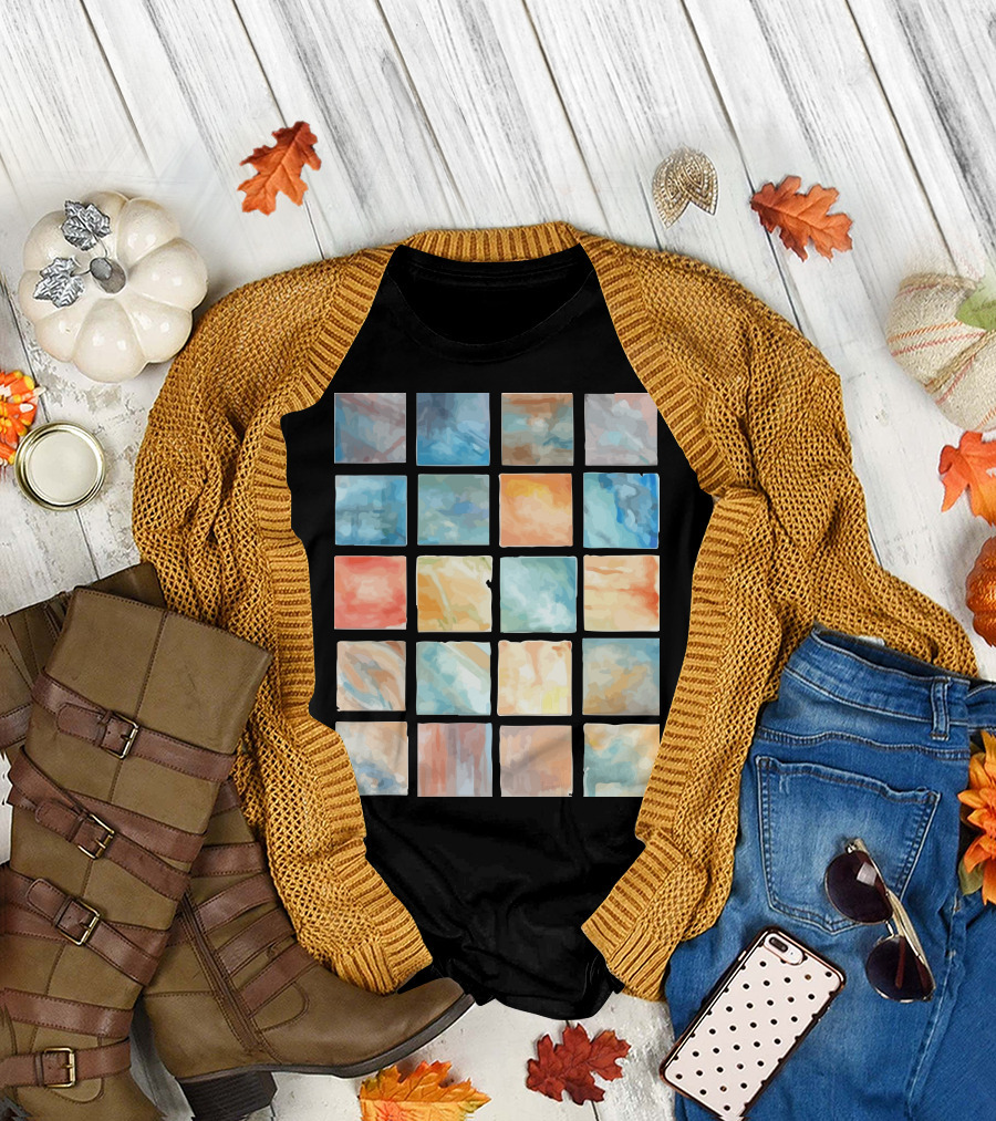 Notes From Monet Watercolor Squares Collection T-Shirt