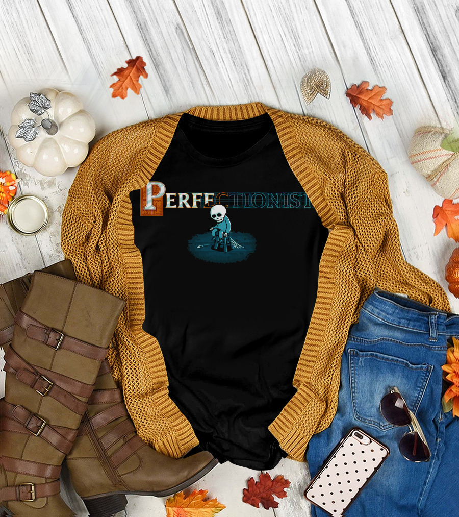 Perfectionist Skull with Paintbrush and Stool T-Shirt