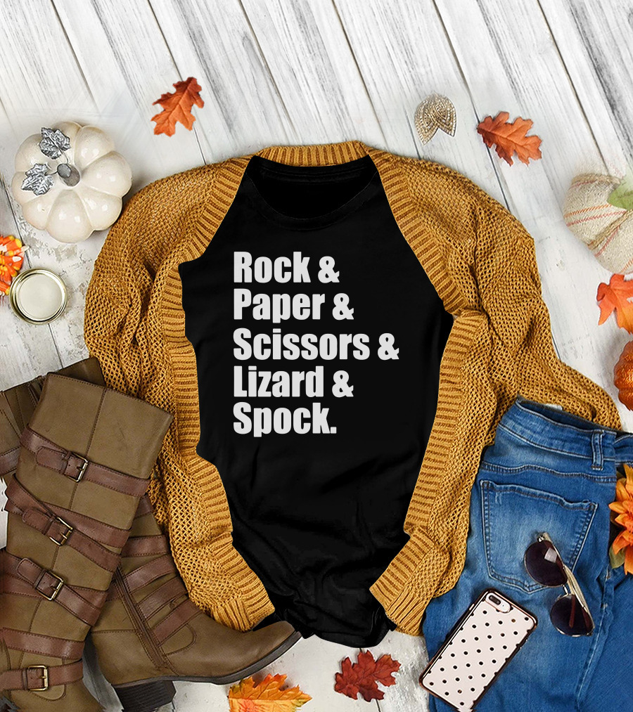 Rock and Paper and Scissors and Lizard and Spock T-Shirt