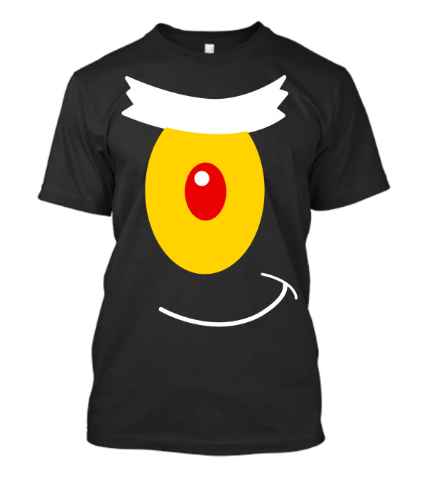 Spongebob Plankton's Eye Icon With White Eyebrow And Spiral Smile Face T-Shirt