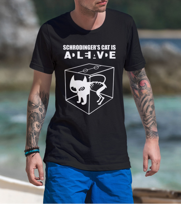 The Big Bang Theory Sheldon Cooper Schrödinger's Cat Is Alive Cube T-Shirt