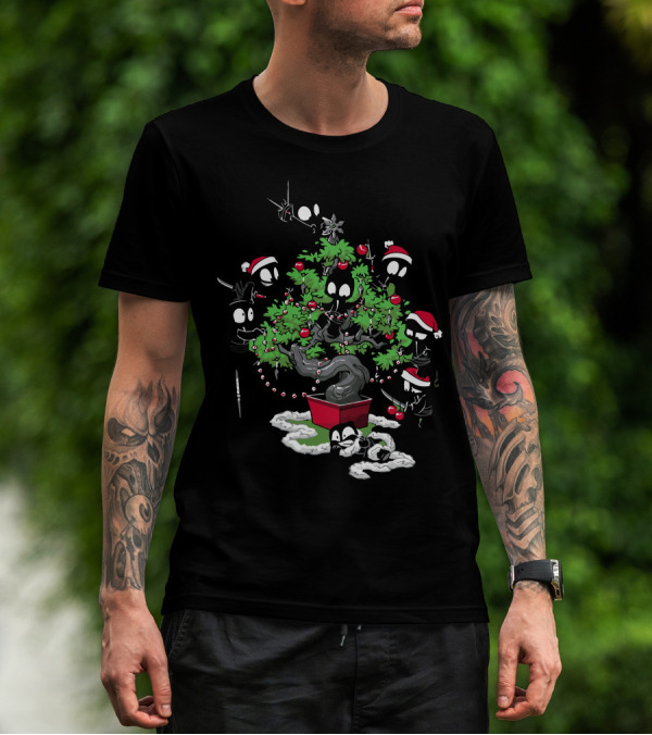 Unstealthiest Ninja Christmas Tree Lights And Ornaments Chaos T-Shirt