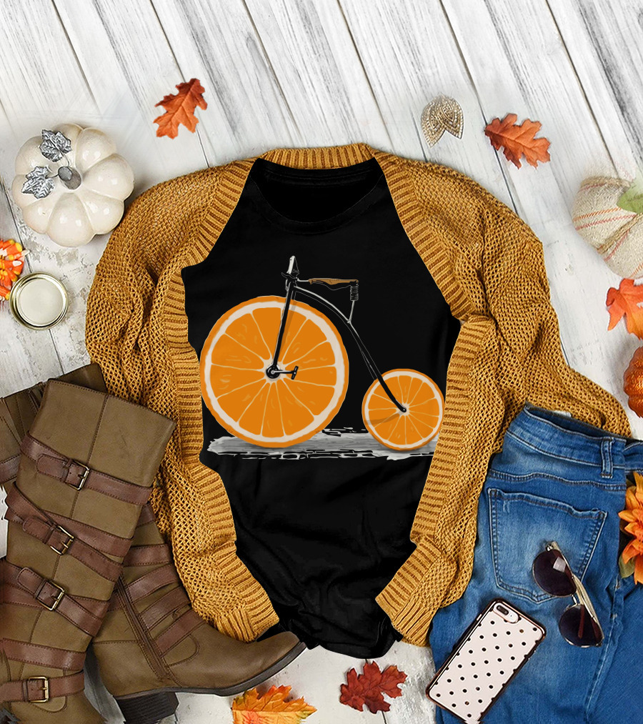 Vitamin Bicycle with Orange Slices Wheels T-Shirt