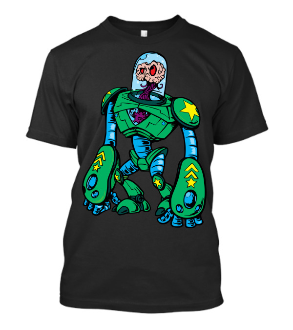 Brain Star Alien Robot With Green Spacesuit T-Shirt