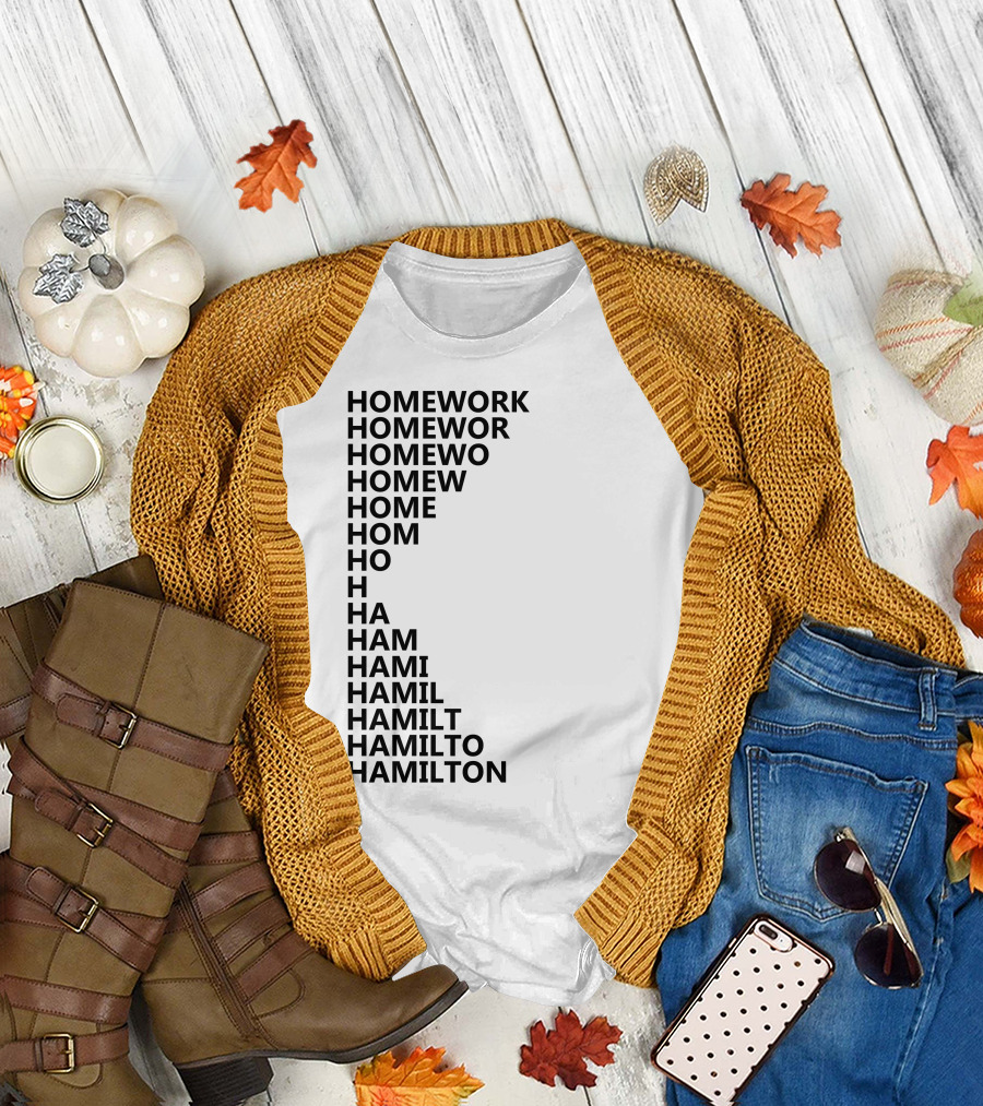 Hamilton Homework Text Progression Gradient T-Shirt