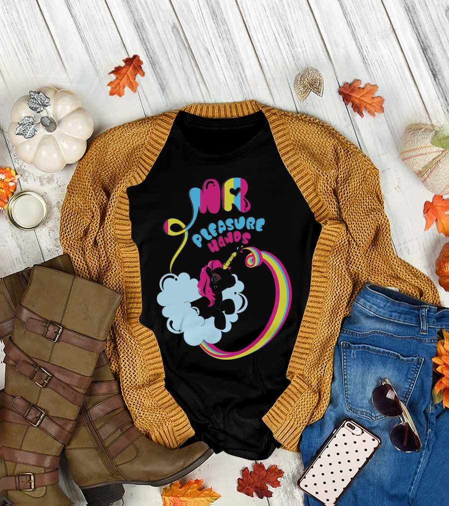 MR Pleasure Hands Unicorn Cloud Rainbow T-Shirt