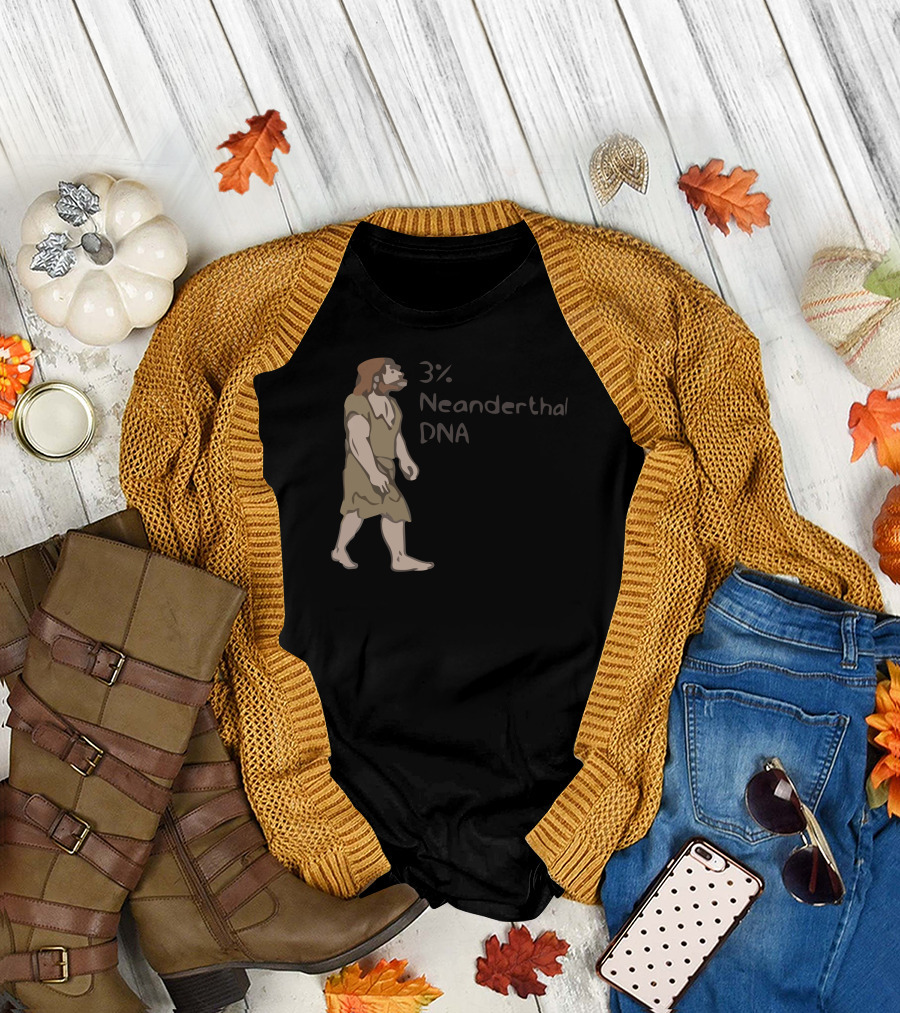 3% Neanderthal DNA Cartoon Caveman T-Shirt