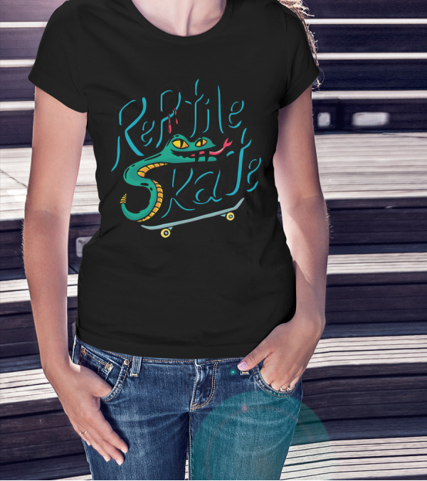 Reptile Skate Snake Skateboard T-Shirt