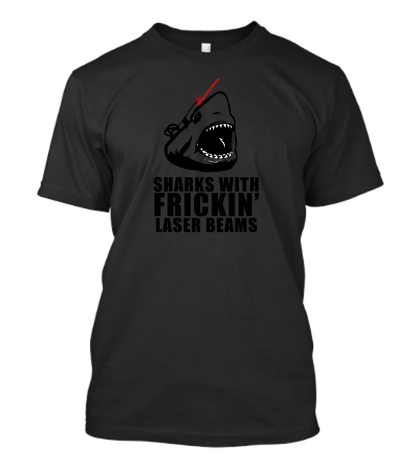 Sharks With Frickin' Laser Beams Black Graphic Novelty T-Shirt