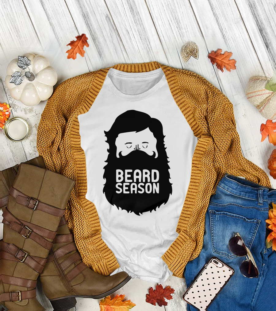 BEARD SEASON Silhouette Bearded Face T-Shirt