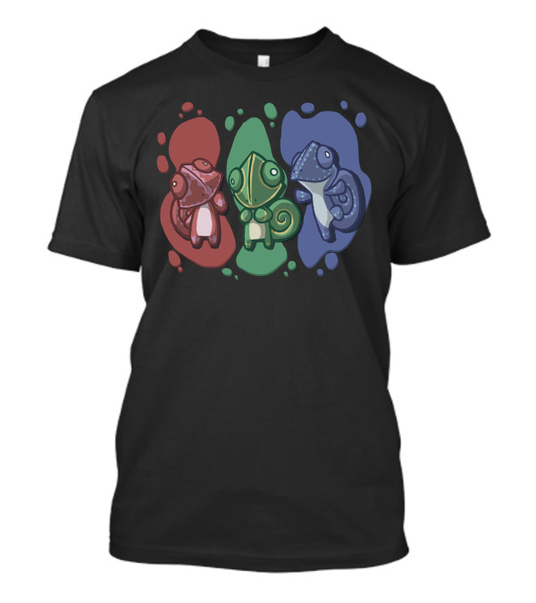 Colorous Chameleon Trio In Red Green Blue Palette T-Shirt